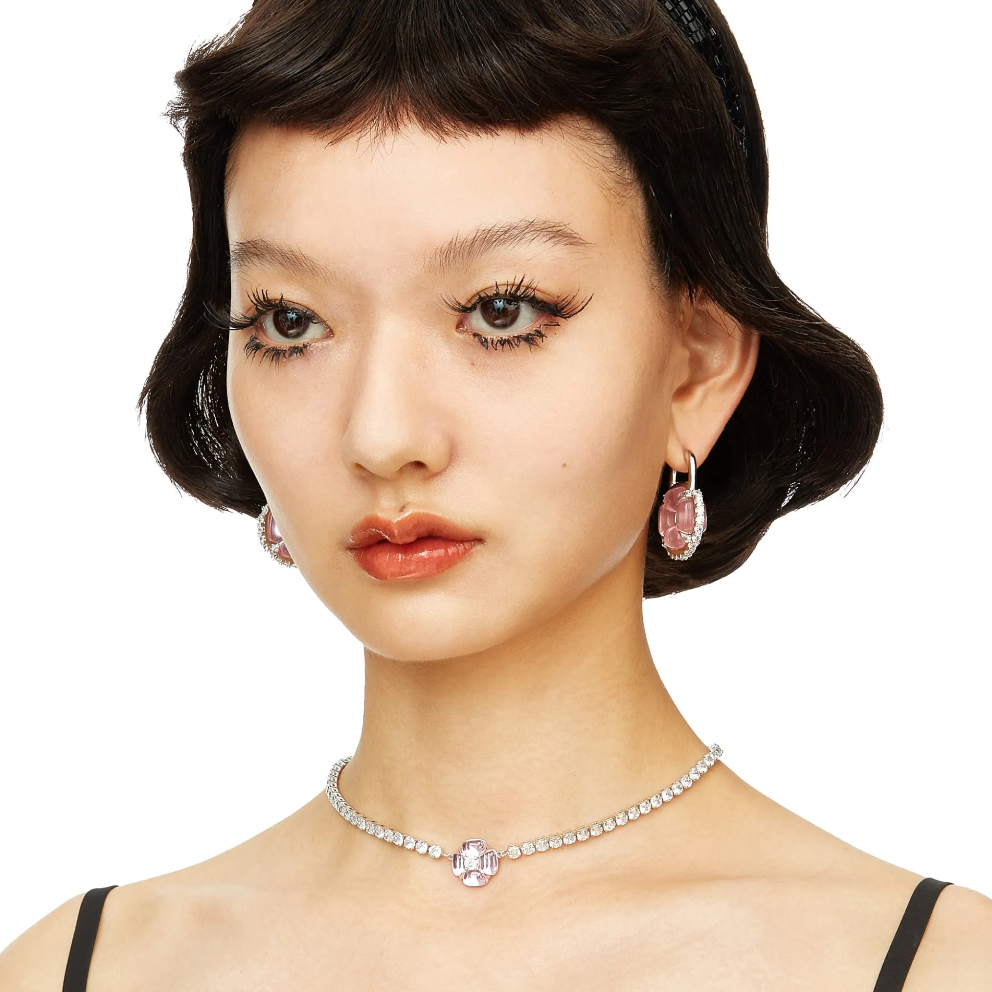 YVMIN X SHUSHUTONG / Natural Gemstone Chain Flower Short Necklace