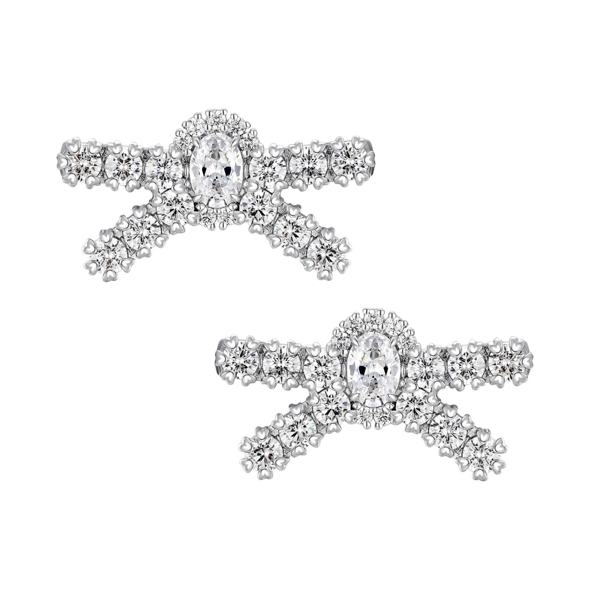 YVMIN X SHUSHUTONG / Gemstone Pave Bow Earring
