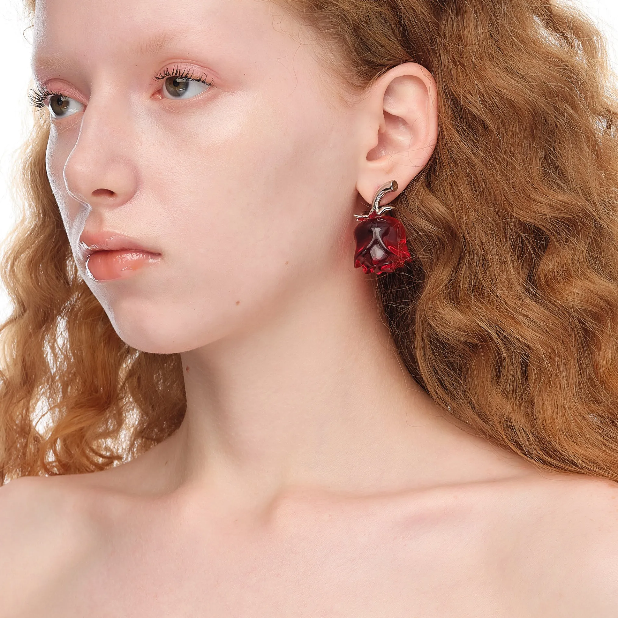 YVMIN X SHUSHUTONG / Metal Rosebud Stud Earrings