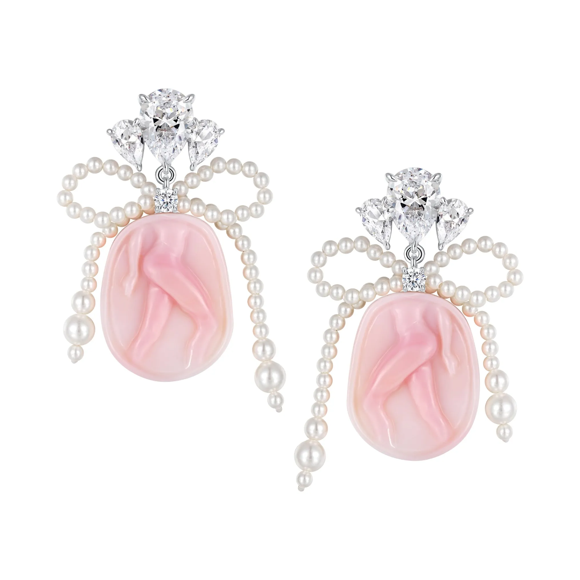 YVMIN X SHUSHUTONG / Pearl Bow Shell Earrings