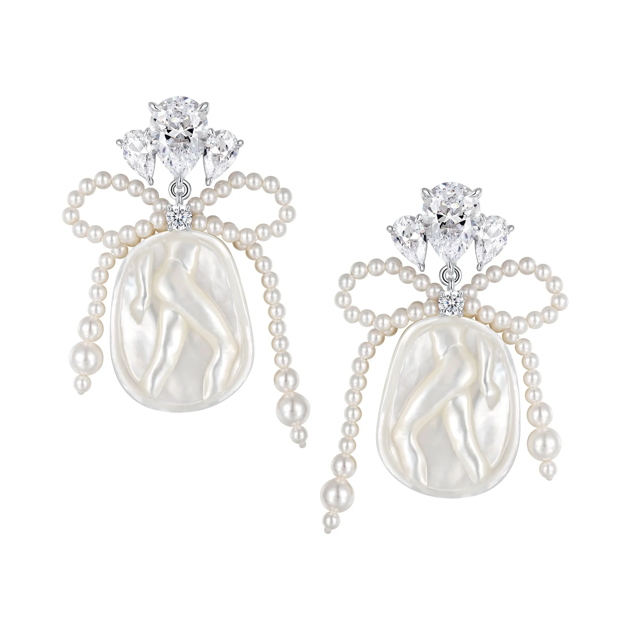 YVMIN X SHUSHUTONG / Pearl Bow Shell Earrings