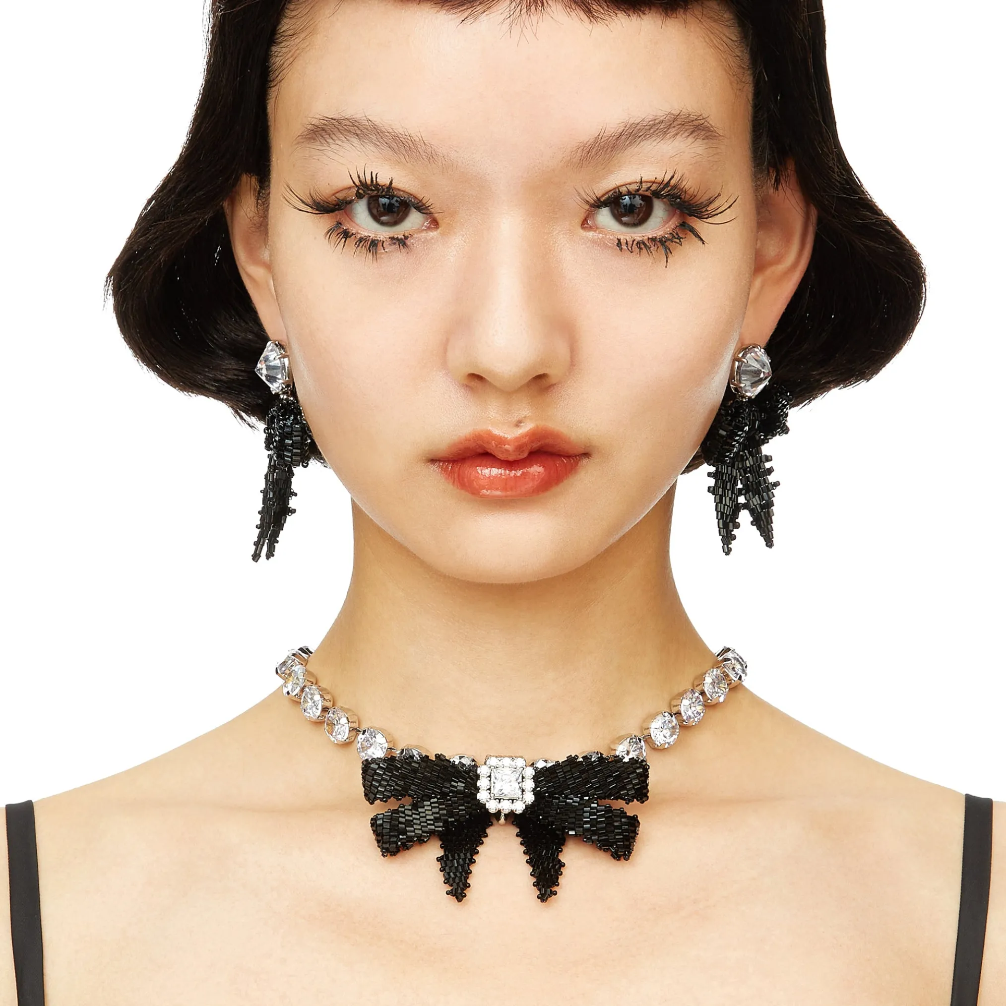 YVMIN X SHUSHUTONG / Gemstone Chain Braided Bow Necklace