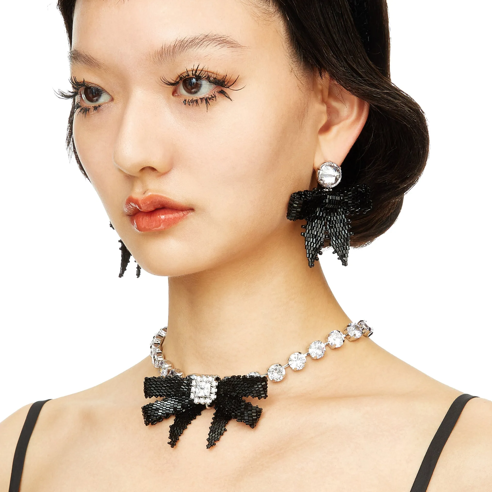 YVMIN X SHUSHUTONG / Gemstone Chain Braided Bow Necklace