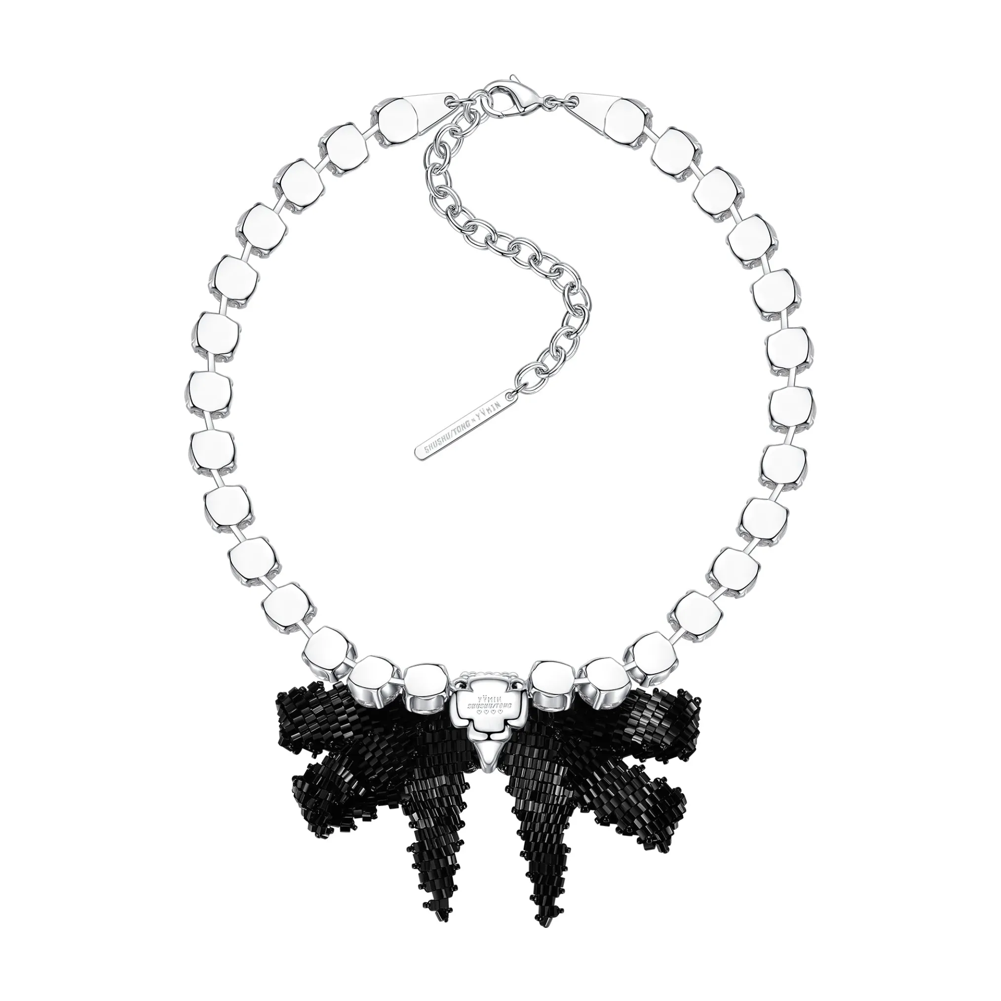 YVMIN X SHUSHUTONG / Gemstone Chain Braided Bow Necklace
